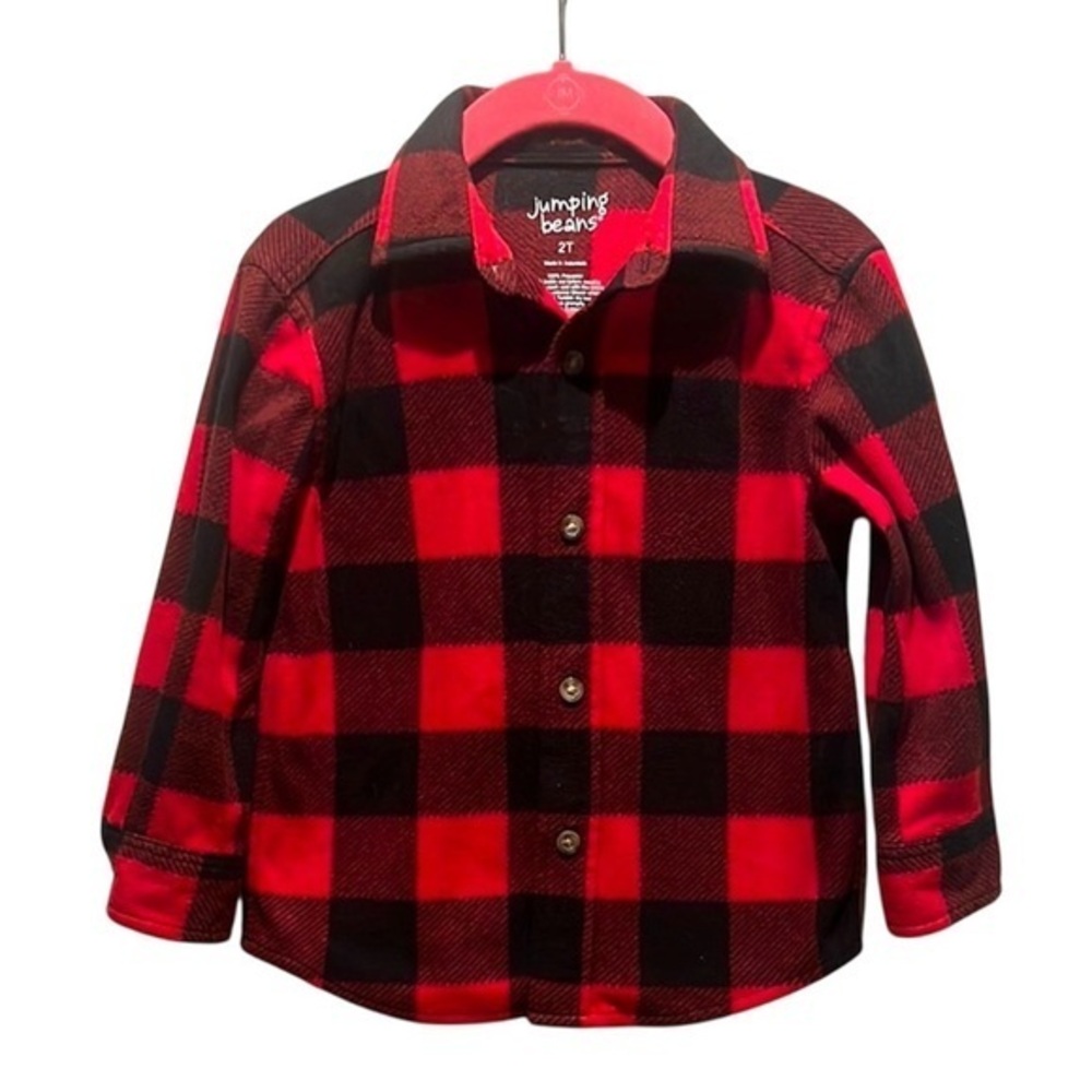 Jumping Beans Boy’s Girl’s Buffalo Plaid Buffalo Check Fleece Shirt Size 2T
